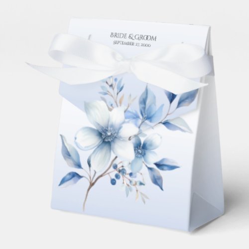 Botanical Blue Flowers Favor Box