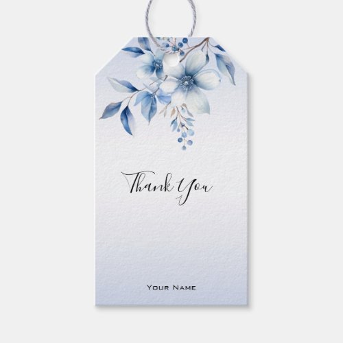 Botanical Blue Flowers Gift Tag