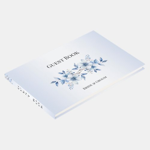 Botanical Blue Flowers Guest Book