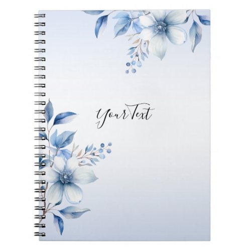 Botanical Blue Flowers Notebook