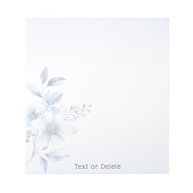 Botanical Blue Flowers Notepad (Front)