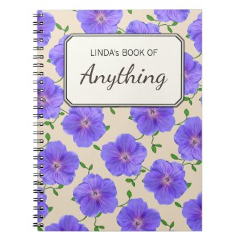 Botanical Blue Flowers On Any Color Personalized Notebook by KreaturFlora at Zazzle