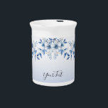 Botanical Blue Flowers Porcelain Pitcher<br><div class="desc">Beautiful Botanical Blue Flowers Porcelain Pitcher</div>