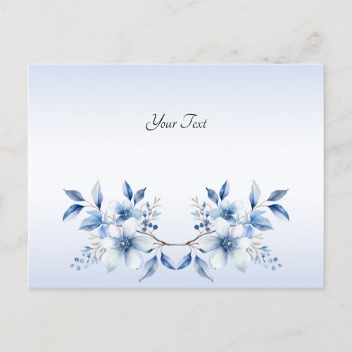 Botanical Blue Flowers Postcard