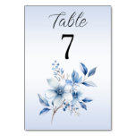 Botanical Blue Flowers Table Number