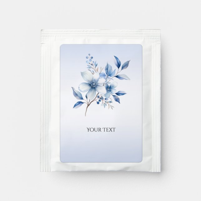 Botanical Blue Flowers Tea Bag Drink Mix (Front)