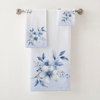 Botanical Blue Flowers Towel Set