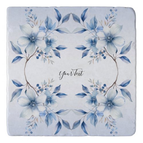 Botanical Blue Flowers Trivet