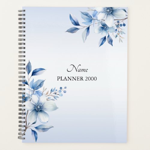Botanical Blue Flowers Wedding Planner