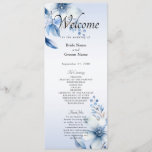 Botanical Blue Flowers Wedding program