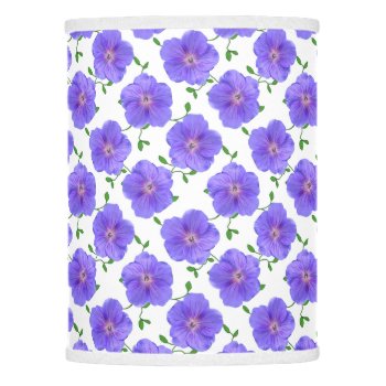 Botanical Blue Geranium Flower On Any Color Lamp Shade by KreaturFlora at Zazzle