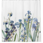 Botanical Blue Iris Flowers Floral Garden Shower Curtain at Zazzle
