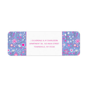 Botanical Blue Wildflower Floral Return Address Label