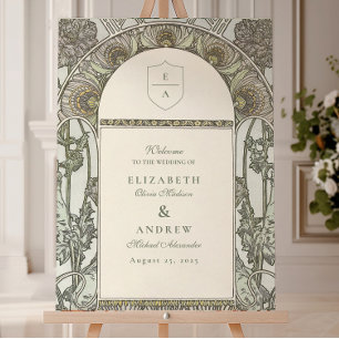 Botanical Blush Arch Art Nouveau wedding Foam Board