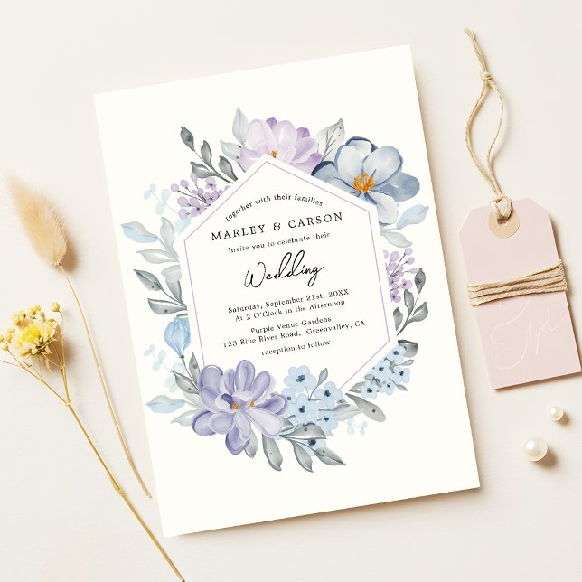 Botanical Blush Floral Frame Romantic Wedding Invitation (Creator Uploaded)