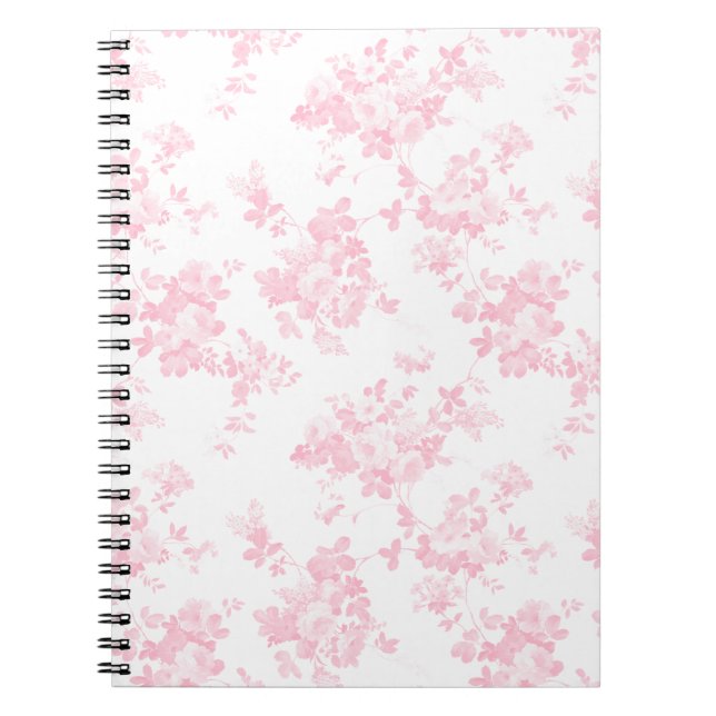 Botanical blush pink vintage elegant floral notebook (Front)