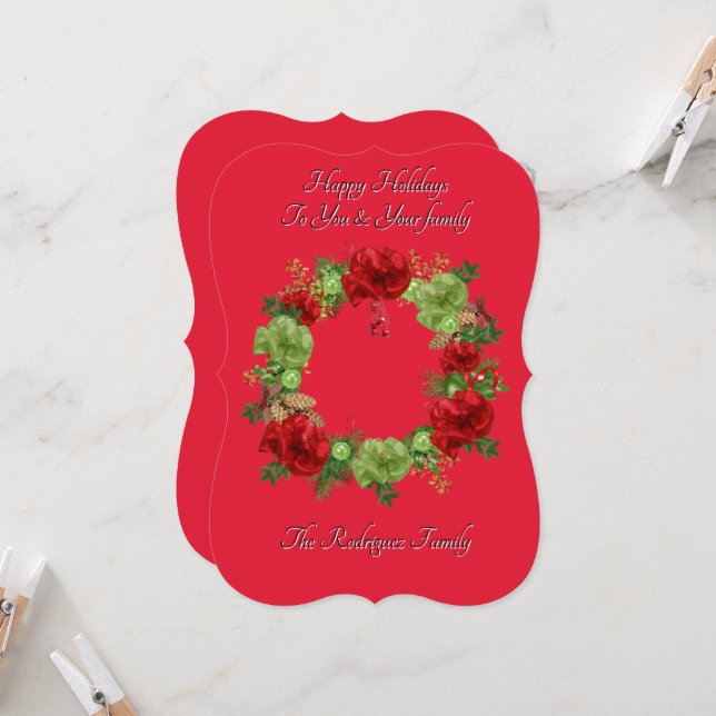 BOTANICAL BOHO CHRISTMAS CARD (Front/Back In Situ)