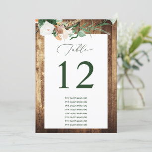 Botanical Boho Custom Guest Name Table Number