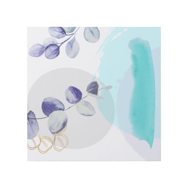 Botanical Boho Cyan Purple Gallery Wrap (Front)