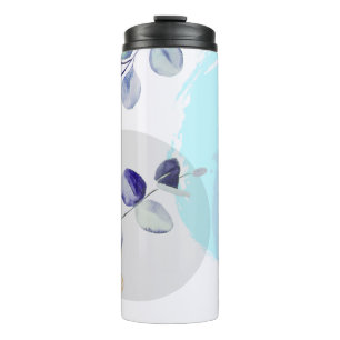 Botanical Boho Cyan Purple Thermal Tumbler