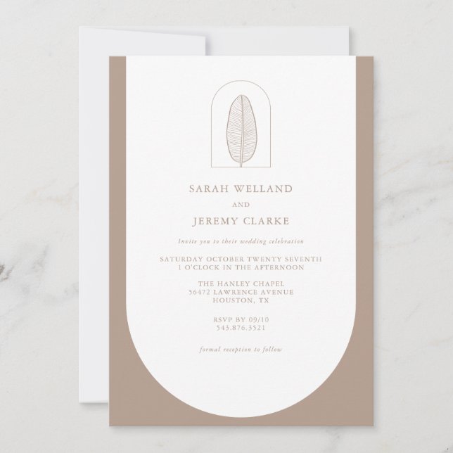 Botanical Boho Elegant Formal Wedding | Invitation (Front)