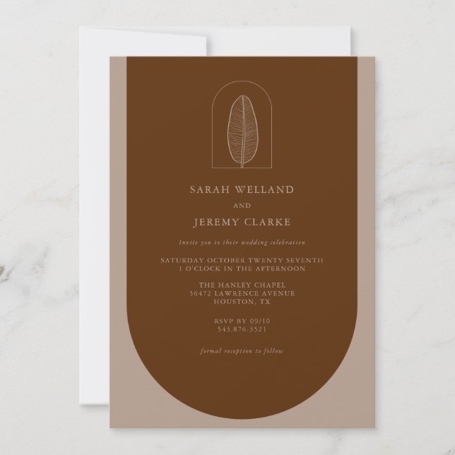 Botanical Boho Elegant Formal Wedding | Invitation (Front)