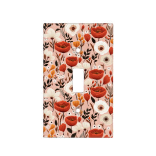 Botanical Boho Fall Wildflowers Meadow Pattern Light Switch Cover