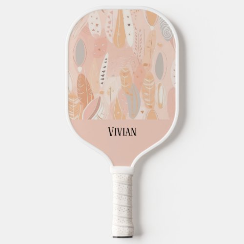 Botanical Boho Floral Abstract Personalized Pickleball Paddle