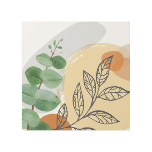 Botanical Boho Green Orange Gallery Wrap