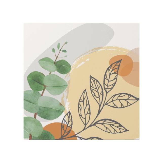 Botanical Boho Green Orange Gallery Wrap (Front)