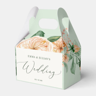 Botanical Boho Greenery Floral Sage Green Wedding Favor Boxes