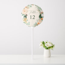 Botanical Boho Greenery Wedding Table Number