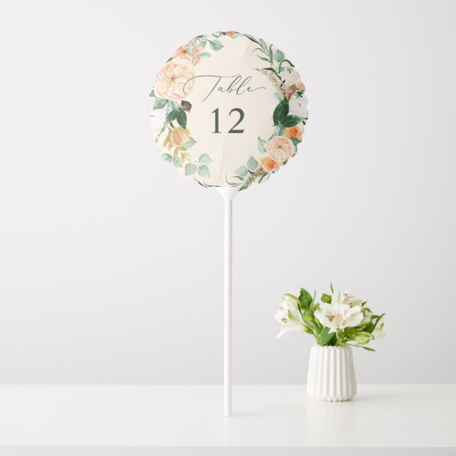 Botanical Boho Greenery Wedding Table Number Balloon (In SItu)