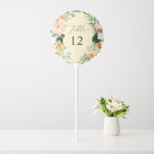 Botanical Boho Greenery Wedding Table Number