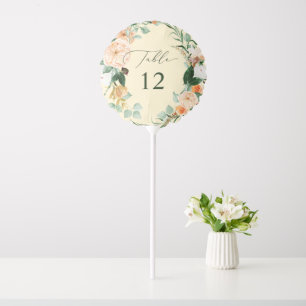 Botanical Boho Greenery Wedding Table Number Balloon