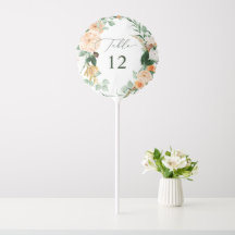Botanical Boho Greenery Wedding Table Number