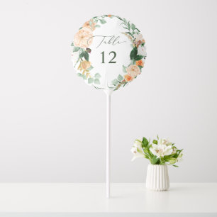 Botanical Boho Greenery Wedding Table Number Balloon