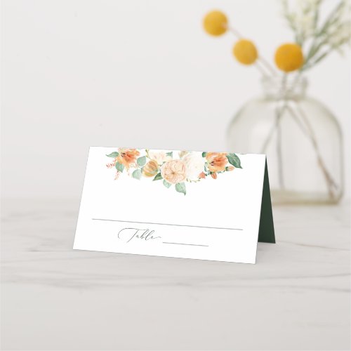 Botanical Boho Neutral Greenery Floral Wedding Place Card