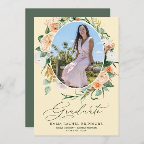 Botanical Boho Photo Graduation Announcement