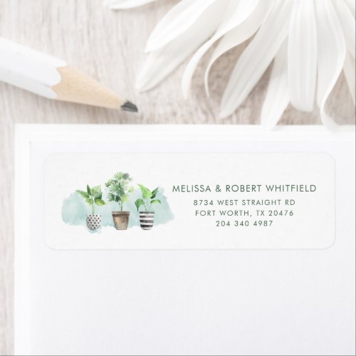 Botanical Boho Plants Moving Return Address Label