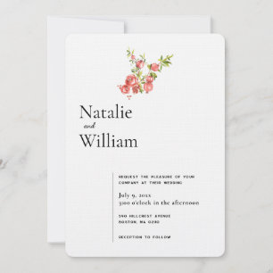 Botanical Boho Pomegranate   Wedding Invitation