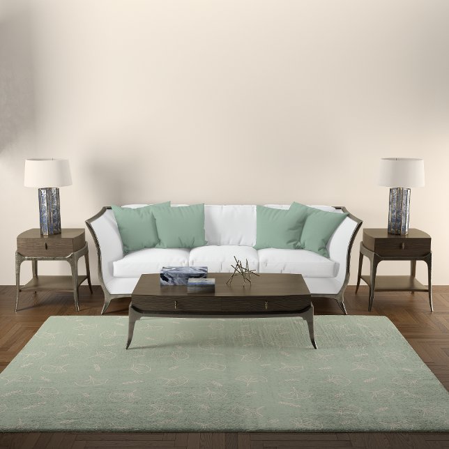 Botanical Boho Sage Green Gingko Leaves Pattern Rug (Botanical Boho Sage Green Gingko Leaves Pattern Rug)