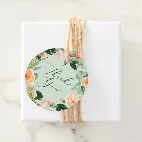 Botanical Boho Sage Greenery Watercolor Thank you Favor Tags