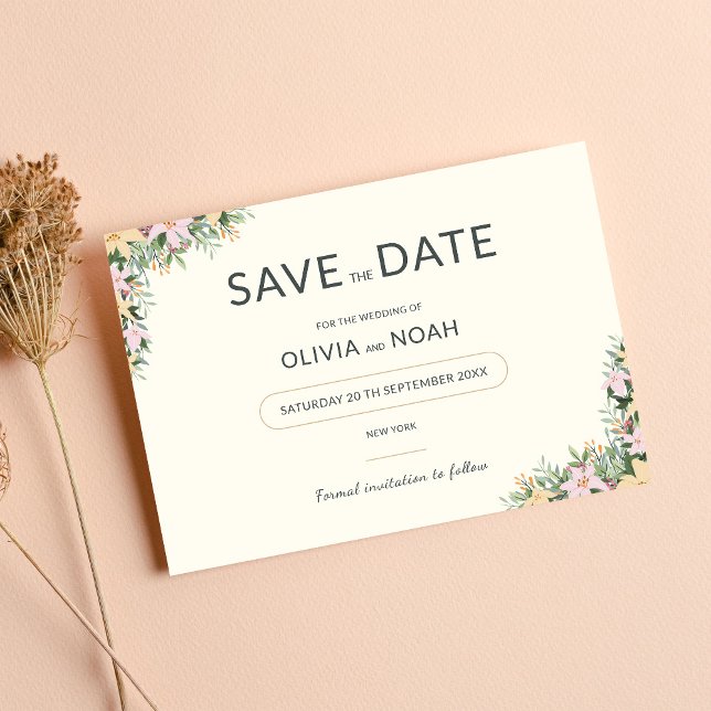 Botanical boho wedding save the date (Creator Uploaded)