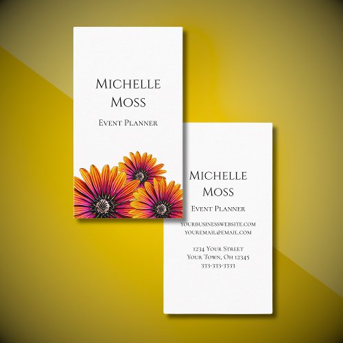 Botanical Boho Whimsical Daisies   Business Card