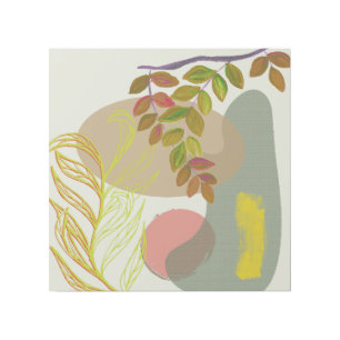 Botanical Boho Yellow Green Gallery Wrap