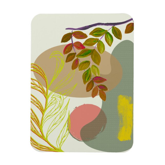 Botanical Boho Yellow Green Magnet (Vertical)