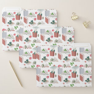 Botanical Books & Library Reading Pattern File Folder