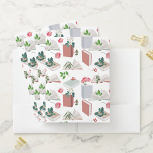 Botanical Books & Library Reading Pattern Pocket Folder