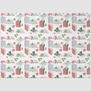 Botanical Books & Library Reading Pattern Tissue Paper